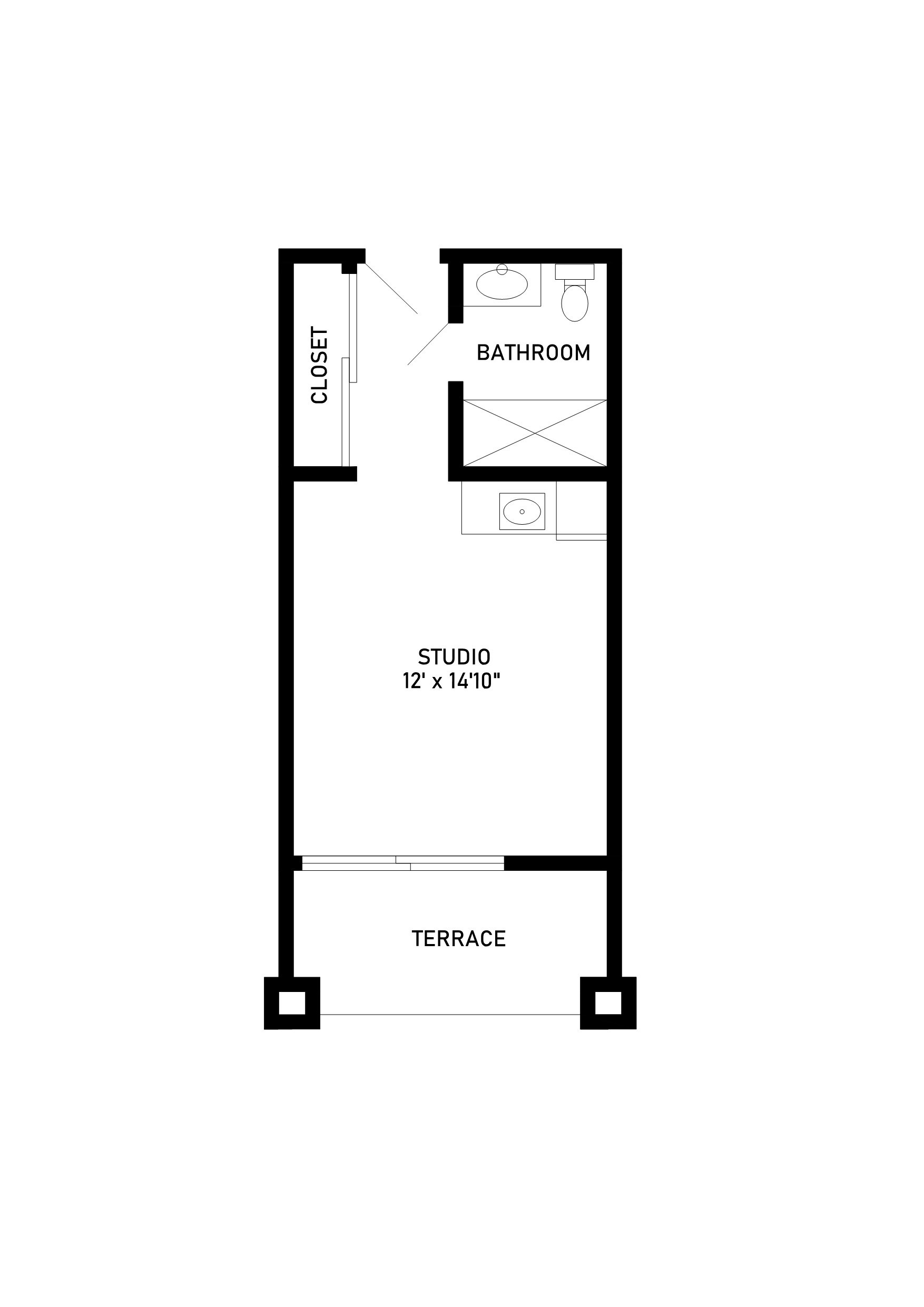 assisted living floor plan studio 306 square feet