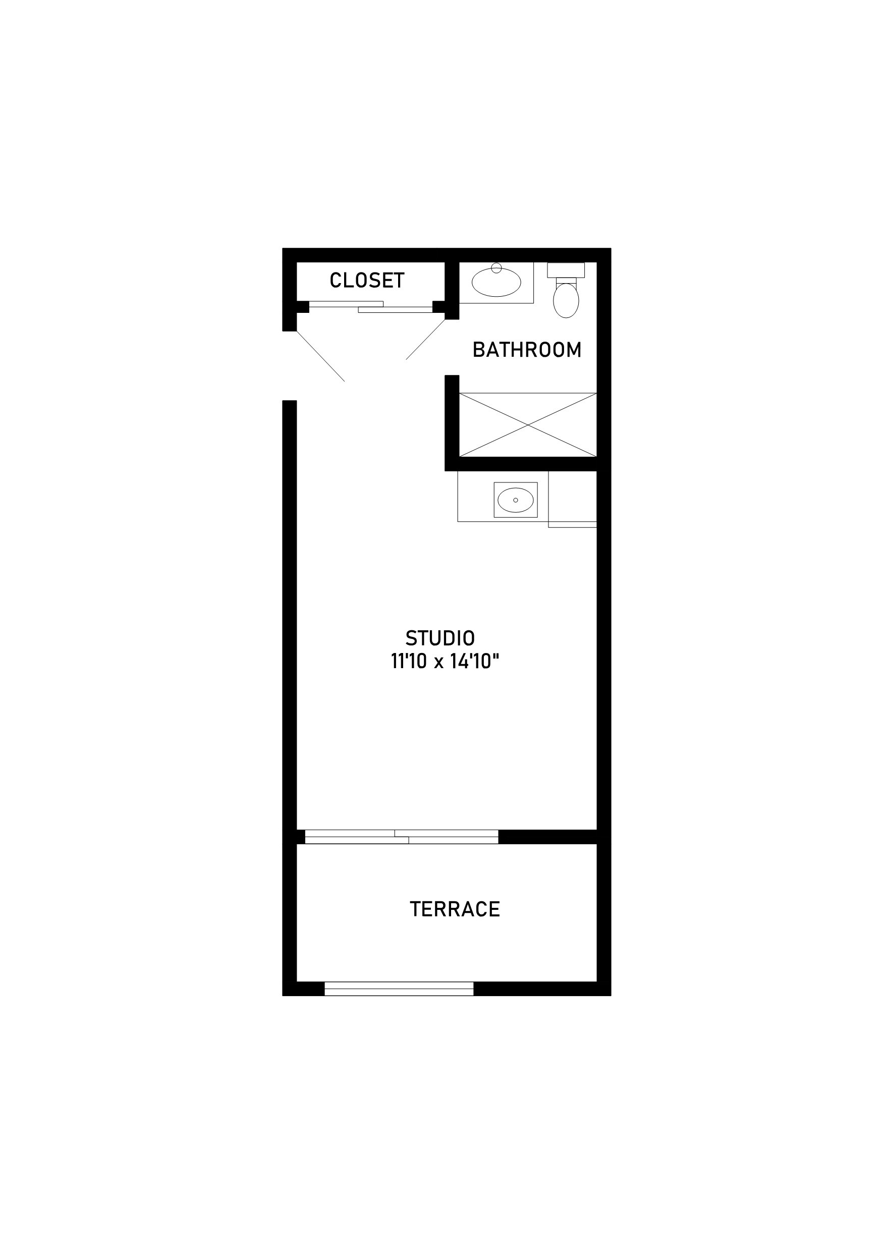 assisted living floor plan studio 306 square feet